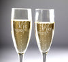 Set of 2 Personalized Wedding Engraved Champagne Flutes- Mr and Mrs Design - For Weddings,Parties and Anniversary