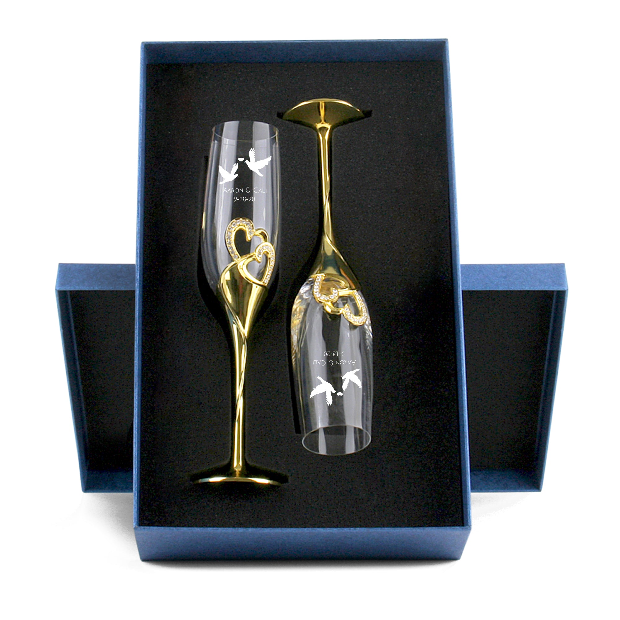 Mr. & Mrs. Fancy Heart Flutes -  - Glass Etching Supplies  Superstore