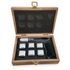 Customized Whiskey  Stone Set With Wood box, Scotch or Vodka Stainless Steel ice cube - Gift For Him